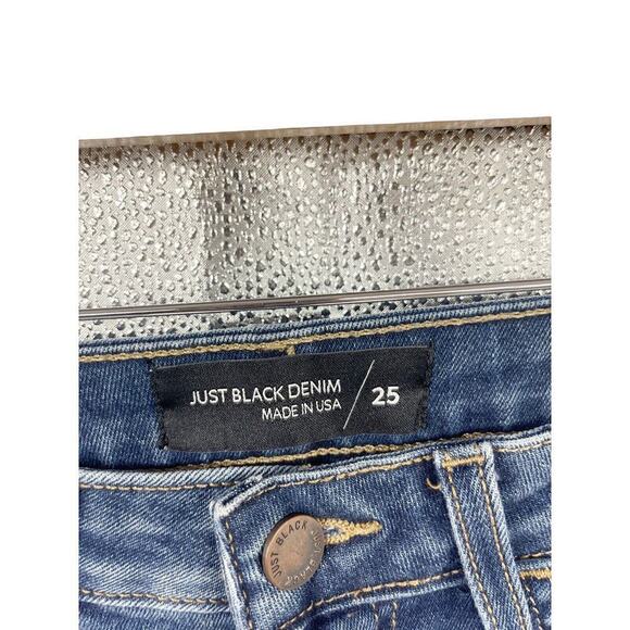 Just Black Denim Dark Wash Distressed Skinny Jeans Womens 25 - Picture 2 of 7